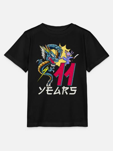 Level 11 Jahre Geburtstagsshirt Ninja Gamer - Stanley/Stella Kinder T-Shirt MINI CREATOR - Schwarz