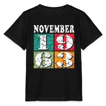 Novembre 1963 Anniversaire Novembre 1963 Novembre - T-shirt bio MINI CREATOR Stanley/Stella Enfant - noir - Devant - Mikhail (115cm)