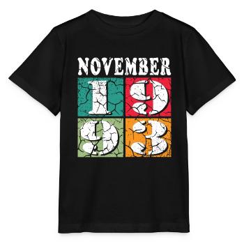 Novembre 1993 Anniversaire Novembre 1993 Novembre - T-shirt bio MINI CREATOR Stanley/Stella Enfant - noir - Devant - Mikhail (115cm)
