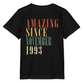 Novembre 1993 Anniversaire Novembre 1993 Novembre - T-shirt bio MINI CREATOR Stanley/Stella Enfant - noir - Devant - Mikhail (115cm)