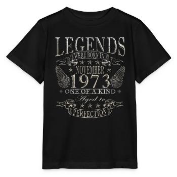 Novembre 1973 Anniversaire Novembre 1973 Novembre - T-shirt bio MINI CREATOR Stanley/Stella Enfant - noir - Devant - Mikhail (115cm)