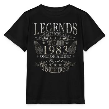 Novembre 1983 Anniversaire Novembre 1983 Novembre - T-shirt bio MINI CREATOR Stanley/Stella Enfant - noir - Devant - Mikhail (115cm)