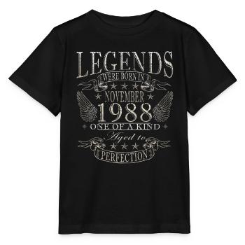 Novembre 1988 Anniversaire Novembre 1988 Novembre - T-shirt bio MINI CREATOR Stanley/Stella Enfant - noir - Devant - Mikhail (115cm)