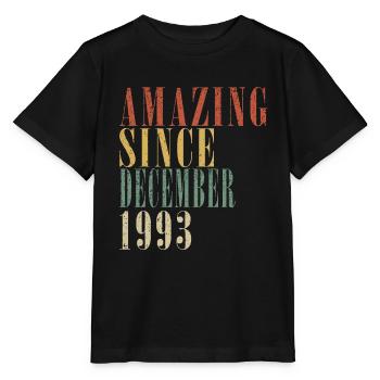 Décembre 1993 Anniversaire Décembre 1993 Décembre - T-shirt bio MINI CREATOR Stanley/Stella Enfant - noir - Devant - Mikhail (115cm)