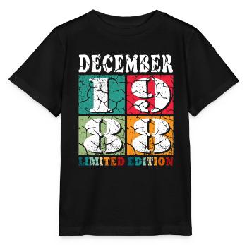 Décembre 1988 Anniversaire Décembre 1988 Décembre - T-shirt bio MINI CREATOR Stanley/Stella Enfant - noir - Devant - Mikhail (115cm)