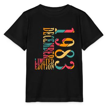 Décembre 1983 Anniversaire Décembre 1983 Décembre - T-shirt bio MINI CREATOR Stanley/Stella Enfant - noir - Devant - Mikhail (115cm)
