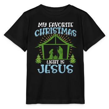Christmas is about Jesus - Stanley/Stella MINI CREATOR Kids’ T-Shirt - black - Front - Mikhail (115cm)