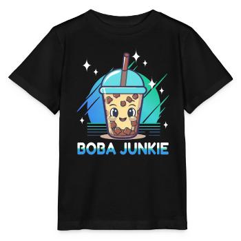 Boba Junkie Bubble Tea Junkie - T-shirt bio MINI CREATOR Stanley/Stella Enfant - noir - Devant - Mikhail (115cm)