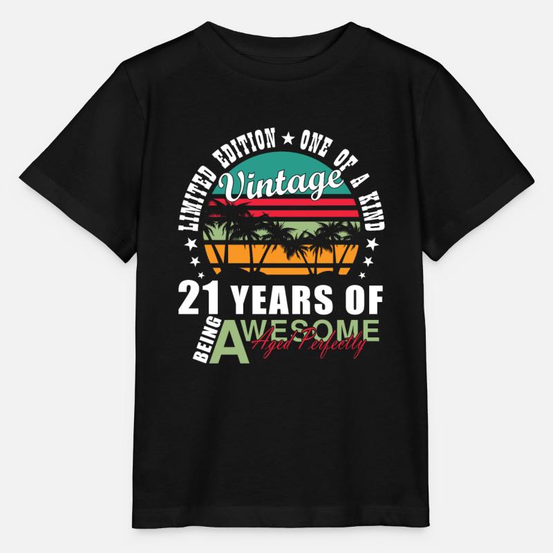 21st 21st 21st Birthday Gift - Stanley/Stella MINI CREATOR Kids’ T-Shirt - black