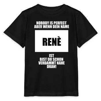 Personne n’est parfait René - T-shirt bio MINI CREATOR Stanley/Stella Enfant - noir - Devant - Mikhail (115cm)