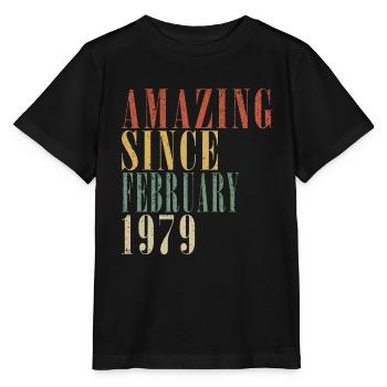 Février 1979 Anniversaire Février 1979 Février - T-shirt bio MINI CREATOR Stanley/Stella Enfant - noir - Devant - Mikhail (115cm)