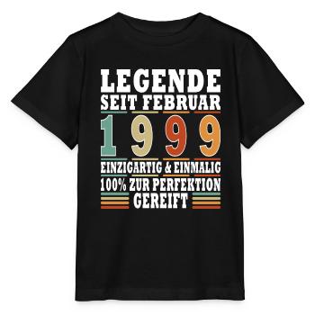 Februar 1999 Geburtstag Februar 1999 Februar - Stanley/Stella Kinder T-Shirt MINI CREATOR  - Schwarz - Vorne - Mikhail (115cm)