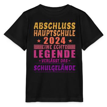 Abschluss Hauptschule 2024 - Legende Schulgelände - Stanley/Stella Kinder T-Shirt MINI CREATOR  - Schwarz - Vorne - Mikhail (115cm)
