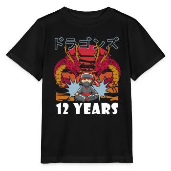 12. Geburtstag Junge 12 Jahre Ninja Drache Kostüm - Stanley/Stella Kinder T-Shirt MINI CREATOR  - Schwarz - Vorne - Mikhail (115cm)