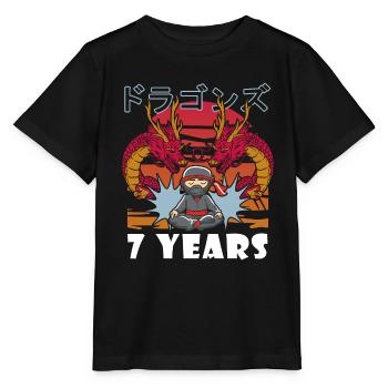 Retro Seven 7 Years 7 . Birthday Ninja Stars - Stanley/Stella MINI CREATOR Kids’ T-Shirt - black - Front - Mikhail (115cm)
