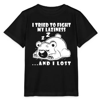 Ours Matin Grognon Paresse Froid Paresseux Sommeil Paresseux - T-shirt bio MINI CREATOR Stanley/Stella Enfant - noir - Devant - Mikhail (115cm)