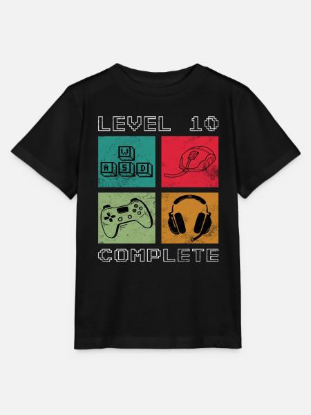 Level 10 Complete 10 Geburtstag 10 Jahre Gamer - Stanley/Stella Kinder T-Shirt MINI CREATOR  - Schwarz