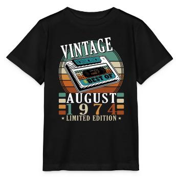 Août 1974 Août Anniversaire 1974 Août - T-shirt bio MINI CREATOR Stanley/Stella Enfant - noir - Devant - Mikhail (115cm)