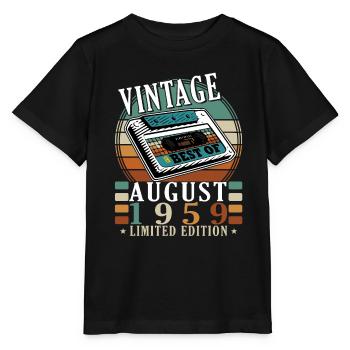 August 1959 August birthday 1959 August - Stanley/Stella MINI CREATOR Kids’ T-Shirt - black - Front - Mikhail (115cm)
