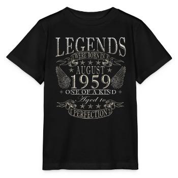 August 1959 August Geburtstag 1959 August - Stanley/Stella Kinder T-Shirt MINI CREATOR  - Schwarz - Vorne - Mikhail (115cm)