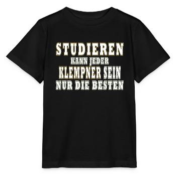 Klempner Studiere kann jeder - Stanley/Stella Kinder T-Shirt MINI CREATOR  - Schwarz - Vorne - Mikhail (115cm)