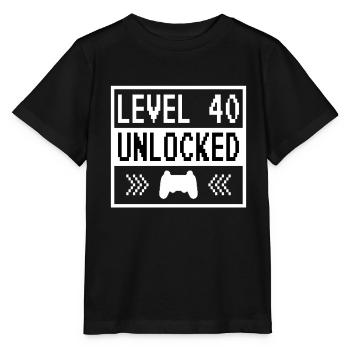 Niveau 40 débloqué - 40 ans de l’anniversaire du joueur - T-shirt bio MINI CREATOR Stanley/Stella Enfant - noir - Devant - Mikhail (115cm)