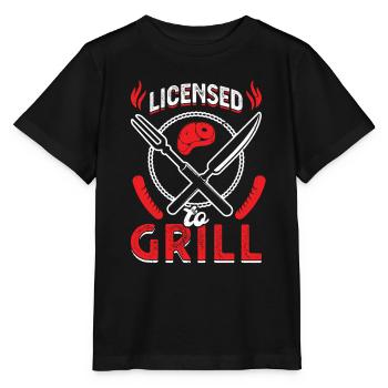 Licensed for grilling - Stanley/Stella MINI CREATOR Kids’ T-Shirt - black - Front - Mikhail (115cm)