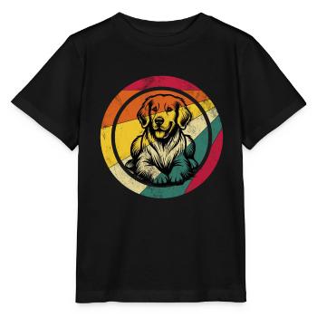 Golden retriever - T-shirt bio MINI CREATOR Stanley/Stella Enfant - noir - Devant - Mikhail (115cm)