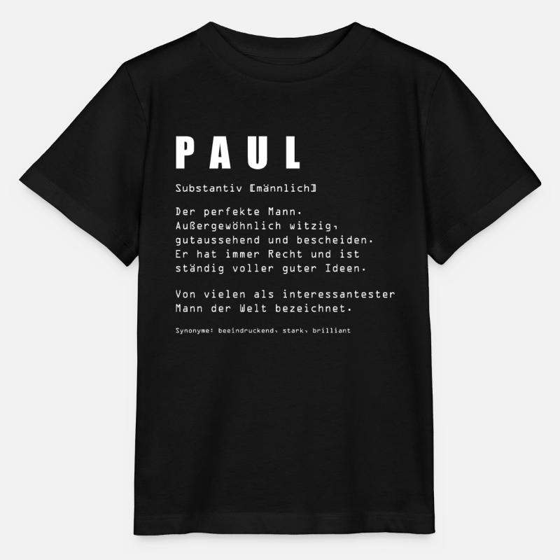 PAUL Vorname Geburtstag Name Spruch - Stanley/Stella Kinder T-Shirt MINI CREATOR  - Schwarz
