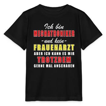 Mechatroniker und kein Frauenarzt Mechaniker - Stanley/Stella Kinder T-Shirt MINI CREATOR  - Schwarz - Vorne - Mikhail (115cm)