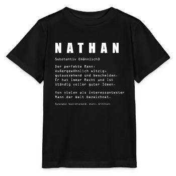 Nathan Namen personalisiert - Stanley/Stella Kinder T-Shirt MINI CREATOR  - Schwarz - Vorne - Mikhail (115cm)