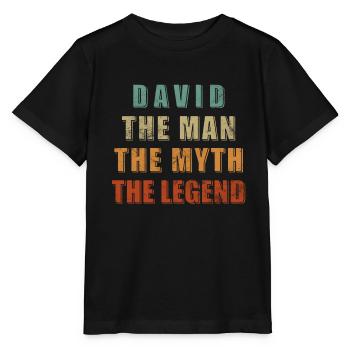 David Mann. Mythos. Legende. - Stanley/Stella Kinder T-Shirt MINI CREATOR  - Schwarz - Vorne - Mikhail (115cm)