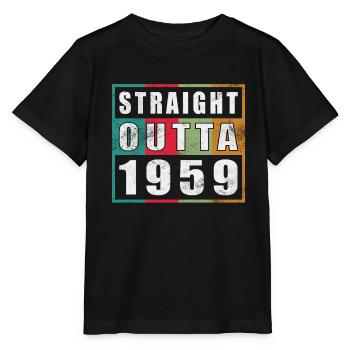 Straight Outta 1959 Anniversaire 1959 Né en 1959 - T-shirt bio MINI CREATOR Stanley/Stella Enfant - noir - Devant - Mikhail (115cm)
