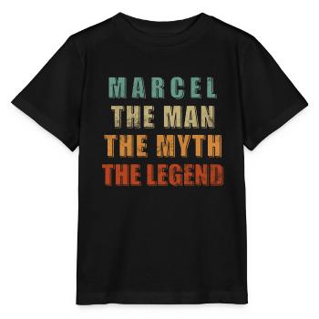 Marcel Nom Prénom Cadeau d’anniversaire - T-shirt bio MINI CREATOR Stanley/Stella Enfant - noir - Devant - Mikhail (115cm)