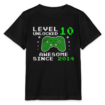 Level 10 Unlocked - Stanley/Stella MINI CREATOR Kids’ T-Shirt - black - Front - Mikhail (115cm)