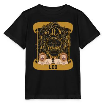 Leo Zodiac Sign, Leo Zodiac Sign, Leo Symbol - Stanley/Stella MINI CREATOR Kids’ T-Shirt - black - Front - Mikhail (115cm)