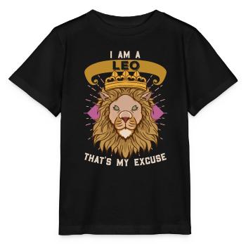 Je suis Leo - Signe du zodiaque Lion - T-shirt bio MINI CREATOR Stanley/Stella Enfant - noir - Devant - Mikhail (115cm)