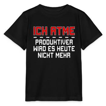 Ich atme Geschenk Idee - Stanley/Stella Kinder T-Shirt MINI CREATOR  - Schwarz - Vorne - Mikhail (115cm)