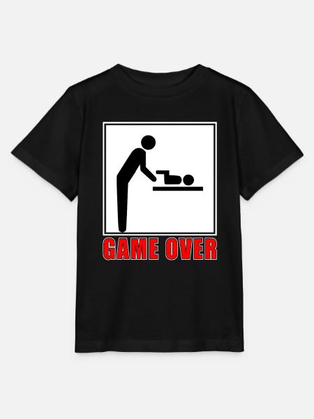 Game Over- Vaterschaft - Stanley/Stella Kinder T-Shirt MINI CREATOR - Schwarz