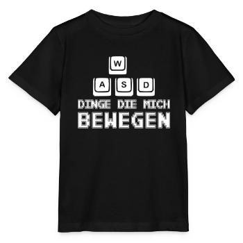 WASD - Dinge die mich bewegen - Gaming PC Keyboard - Stanley/Stella Kinder T-Shirt MINI CREATOR  - Schwarz - Vorne - Mikhail (115cm)