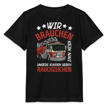 Signaux de fumée de camion de pompiers de pompiers - T-shirt bio MINI CREATOR Stanley/Stella Enfant - noir - Devant - Mikhail (115cm)