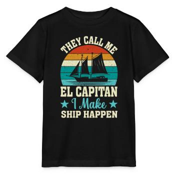 Bateau rétro hommes - T-shirt bio MINI CREATOR Stanley/Stella Enfant - noir - Devant - Mikhail (115cm)