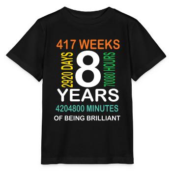 8 years of being brilliant - Stanley/Stella Kinder T-Shirt MINI CREATOR  - Schwarz - Vorne - Mikhail (115cm)