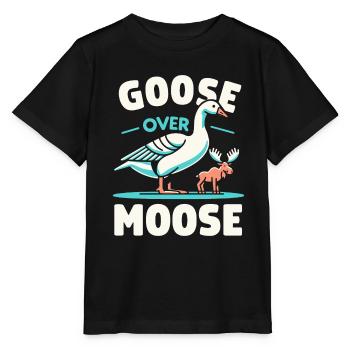 Goose over Moose – Oie triomphante - T-shirt bio MINI CREATOR Stanley/Stella Enfant - noir - Devant - Mikhail (115cm)