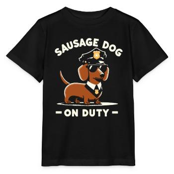 T-shirt du service de police teckel - Chien d’autorité - T-shirt bio MINI CREATOR Stanley/Stella Enfant - noir - Devant - Mikhail (115cm)