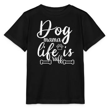 Dog mom Life is shaggy - Stanley/Stella MINI CREATOR Kids’ T-Shirt - black - Front - Mikhail (115cm)