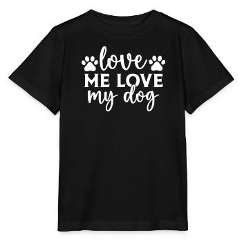 Aime-moi Aime mon chien - T-shirt bio MINI CREATOR Stanley/Stella Enfant - noir - Devant - Mikhail (115cm)
