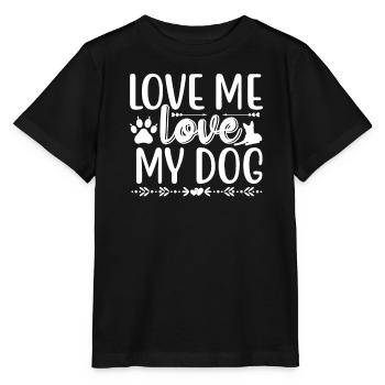 Aime-moi Aime mon chien - T-shirt bio MINI CREATOR Stanley/Stella Enfant - noir - Devant - Mikhail (115cm)