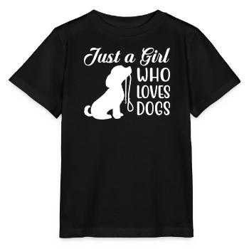 JUST A GIRL WHO LOVES DOGS - Stanley/Stella MINI CREATOR Kids’ T-Shirt - black - Front - Mikhail (115cm)