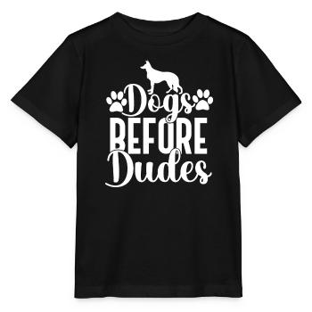 Dogs in front of guys - Stanley/Stella MINI CREATOR Kids’ T-Shirt - black - Front - Mikhail (115cm)